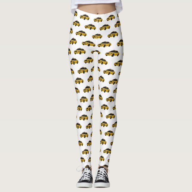 Leggings Ilustracion personalizado de taxi (Anverso)