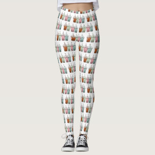 Leggings Ilustracion personalizado de té de burbujas