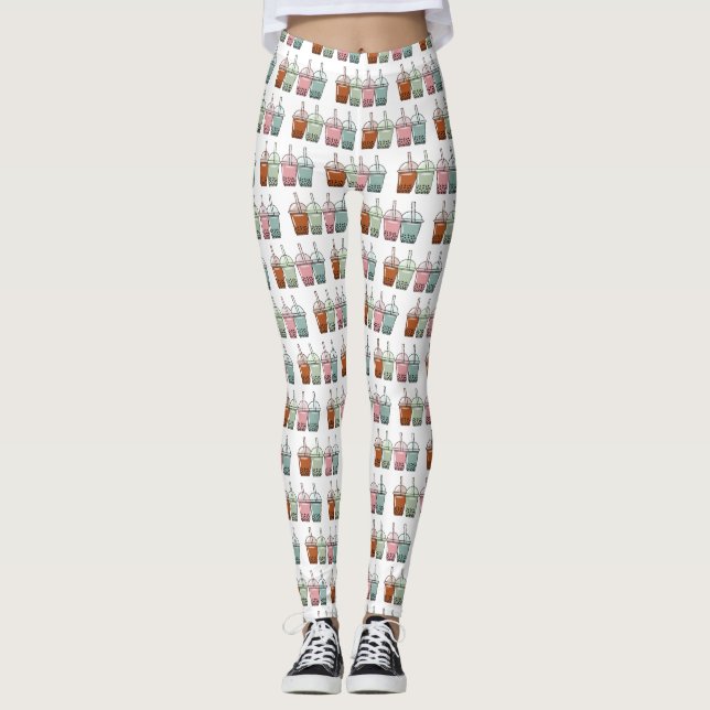 Leggings Ilustracion personalizado de té de burbujas (Anverso)