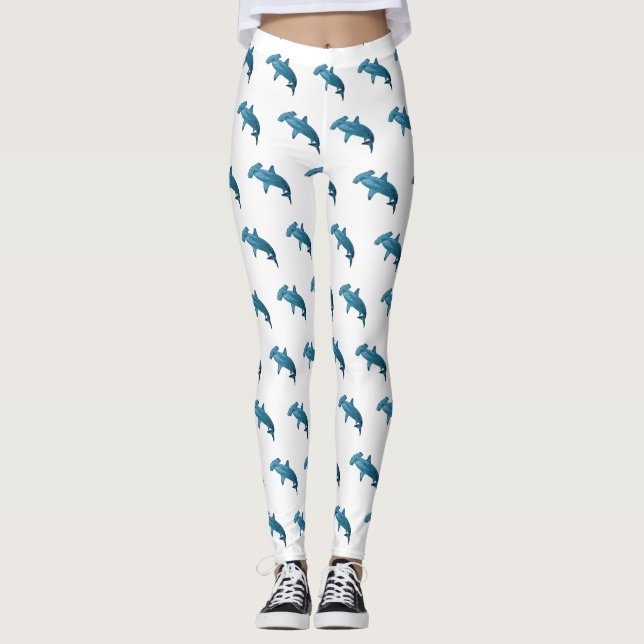 Leggings Ilustracion personalizado de tiburón martillo (Anverso)