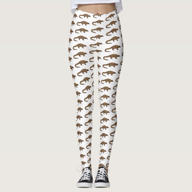 Leggings Ilustracion personalizado pangolín de cola larga (Anverso)