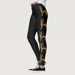 Leggings Ilustraciones Alemanes De Perro Pastor Negro Y Tan