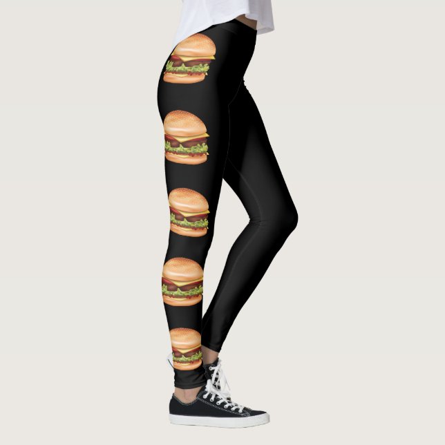 Leggings Ilustraciones de comida rápida de hamburguesa en n (Derecha)