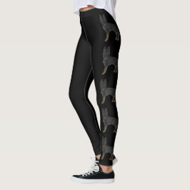 Leggings Ilustraciones de dibujos animados de perro pastor