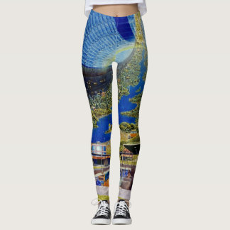 Leggings Ilustraciones de la colonia del espacio/arte de la
