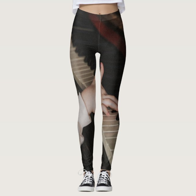 Leggings Ilustrante arte de piano (Anverso)