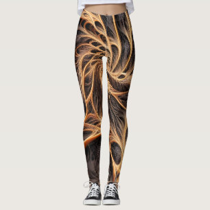 Leggings Imagen abstracta - Fractal 3D, arte digital, braun