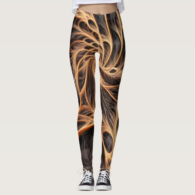 Leggings Imagen abstracta - Fractal 3D, arte digital, braun (Anverso)