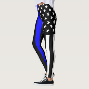 Leggings Imagen de bandera americana delgada de la línea a
