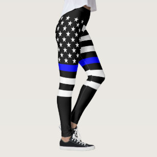 Leggings Imagen de bandera americana delgada de la línea a