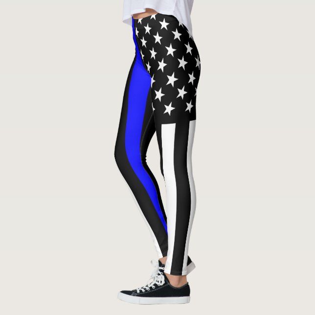 Leggings Imagen de bandera americana delgada de la línea az (Izquierda)