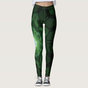 Leggings Imagen de iluminación de neón espiral abstracta