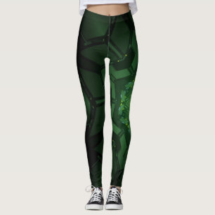 Leggings Imagen de iluminación de neón espiral abstracta