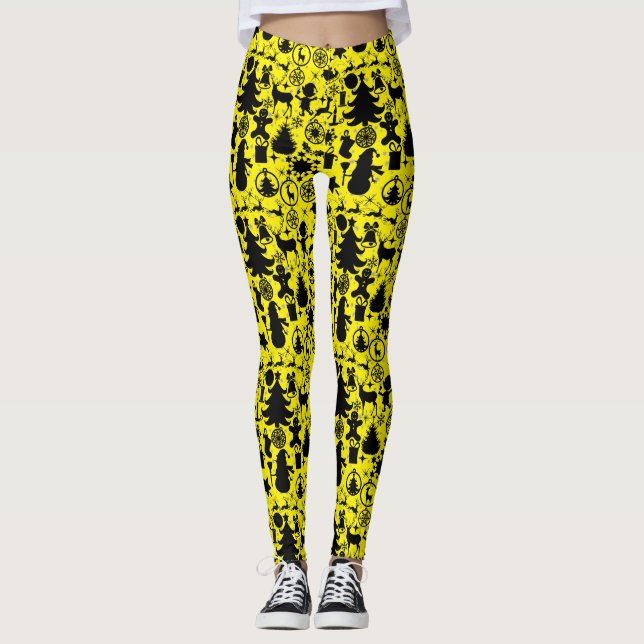 Leggings Imagen de Navidad Amarillo BG (Anverso)