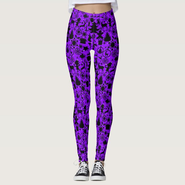 Leggings Imagen de Navidades B Purple BG (Anverso)
