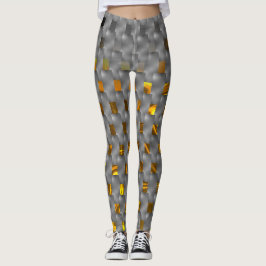 Leggings Imagen dorada en placas grises, formas rectangular