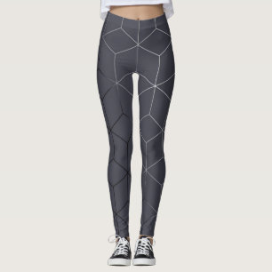 Leggings Imagen geométrica abstracta en gris brillante bril