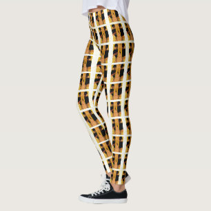 Leggings Imagen naranja repetida que genera formas rayadas