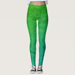 Leggings Imagen texturizada de una tweed verde marino