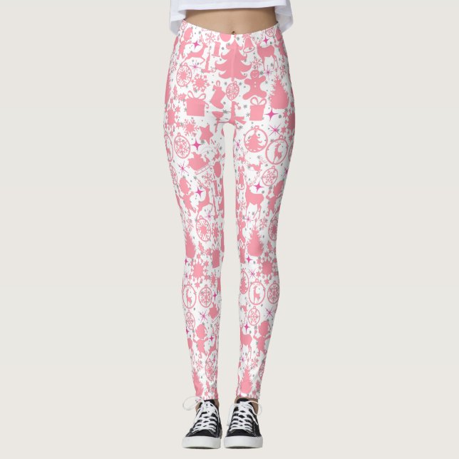 Leggings Imágenes de Navidades en rosa (Anverso)