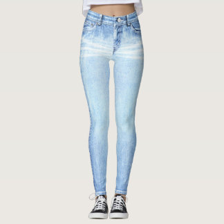 Leggings Impresas Totalmente de Jeans de Lavado Su