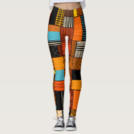Leggings Impresión africana corta