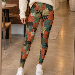 Leggings Impresión Animal de Parche Retro