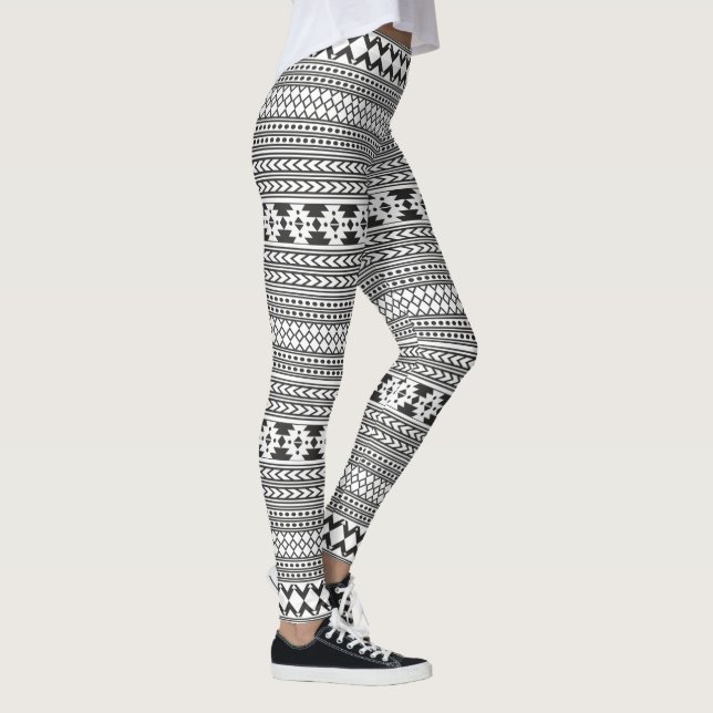 Leggings Impresión azteca blanco y negro (Derecha)