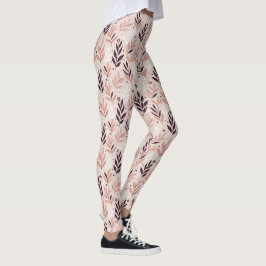 Leggings Impresión botánica de los tonos de la Tierra