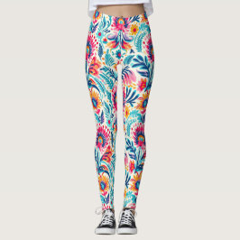 Leggings Impresión caprichosa de la floral bohemia