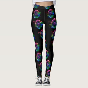 Leggings Impresión Colorosa De La Pelota Disco Sobre Las Pi