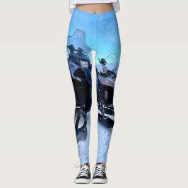 Leggings Impresión completa de aventura ártica para motos d