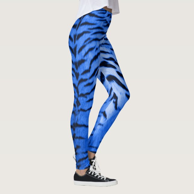Leggings Impresión cutánea del tigre azul del desierto (Derecha)