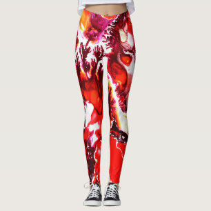 Leggings impresión de acrílico única de la pintura de las