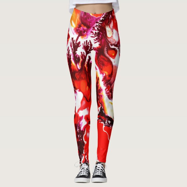 Leggings impresión de acrílico única de la pintura de las (Anverso)