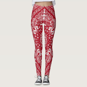 Leggings Impresión de andana roja y blanca