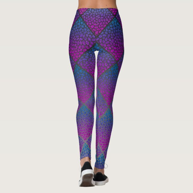 Leggings Impresión de animales de diamantes de mosaico mode (Reverso)