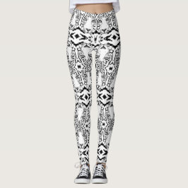 Leggings Impresión de animales de etnia tigre blanco