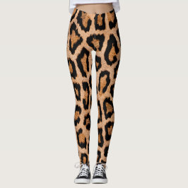 Leggings Impresión de animales de leopardo negro amarillo