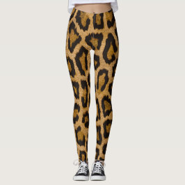 Leggings Impresión de animales de leopardo negro amarillo m