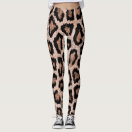 Leggings Impresión de animales de leopardo negro amarillo m