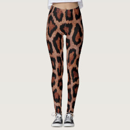 Leggings Impresión de animales de leopardo negro rojo dorad
