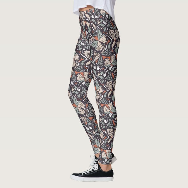 Leggings Impresión de animales de mariposa monarca (Izquierda)