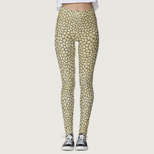 Leggings Impresión de animales modernos de mosaico amarillo