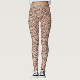 Leggings Impresión de animales modernos de mosaico rosa y g