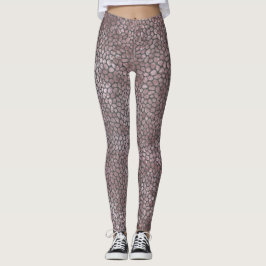 Leggings Impresión de animales modernos de mosaico rosa y g