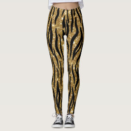 Leggings Impresión de animales Purpurinas de oro
