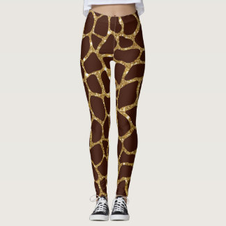 Leggings Impresión de animales Purpurinas de oro