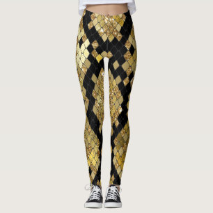 Leggings Impresión de animales Purpurinas de oro