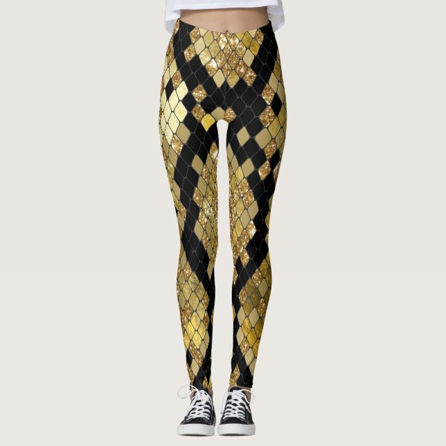 Leggings Impresión de animales Purpurinas de oro (Anverso)